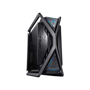asus rog hyperion gr701 full tower gaming case for upto eatx motherboards with usb 3.2 gen 1, usb type c front panel, smoked tempered glass, brushed aluminum & steel construction, and four case fans